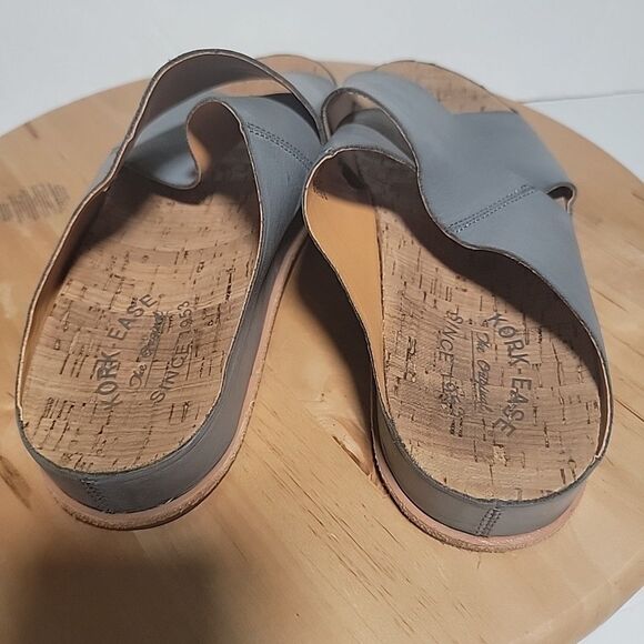 Kork-Ease Women's Tutsi Cross-Band Leather Sandal Blue Grey Size 9 M - Picture 3 of 5